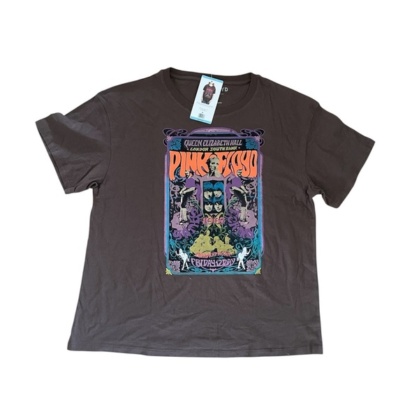 NWT Pink Floyd Brown Band Short sleeve Tee shirt women’s large - Picture 1 of 7